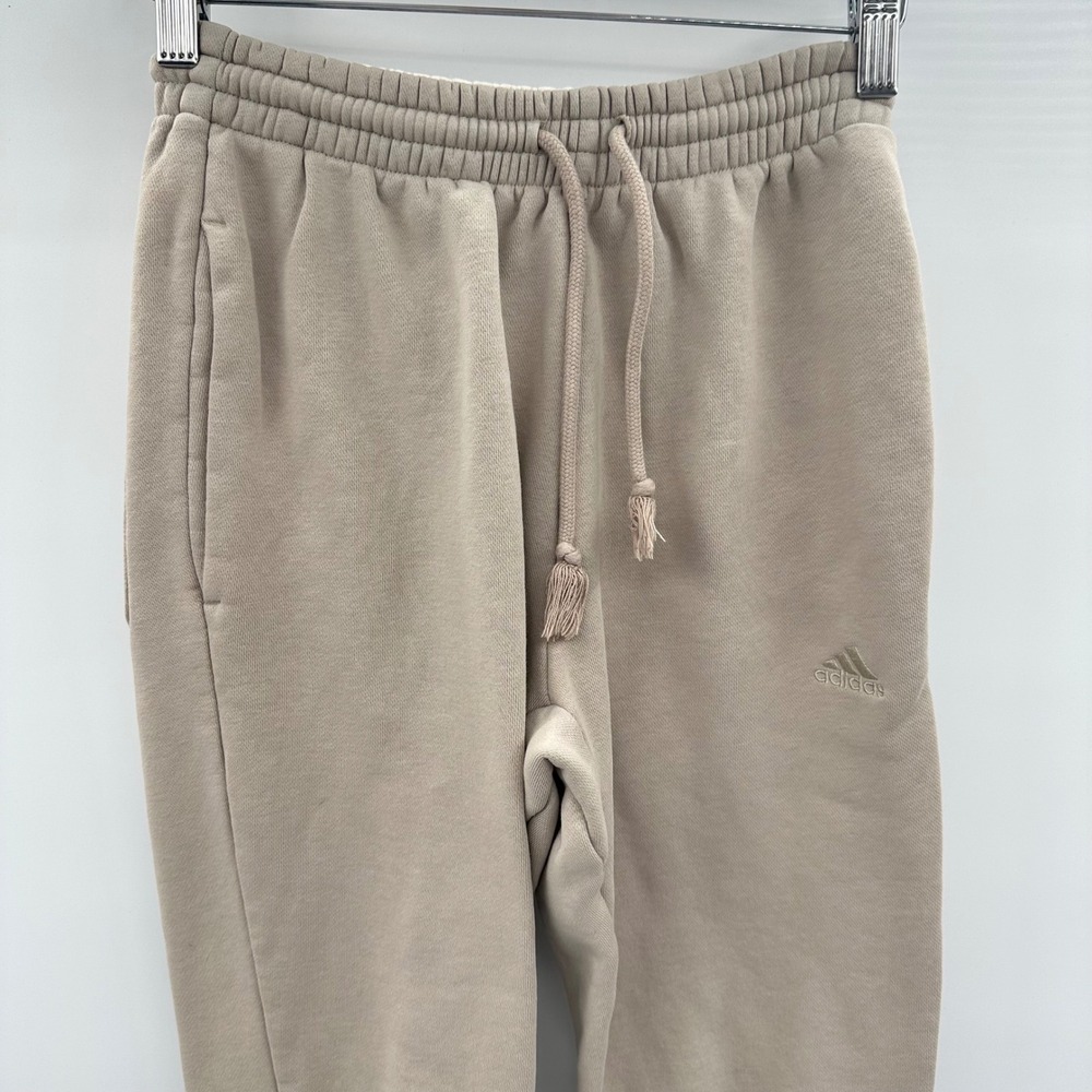 Adidas All SZN Fleece Jogger Sweatpants Beige Tan Ankle Zip Mens XS